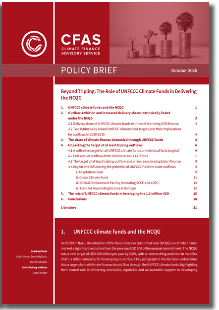 The Role of UNFCCC Climate Funds in Delivering the NCQG